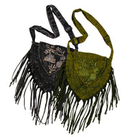 Boho Stonewashed Crossbody  Fringe Bag