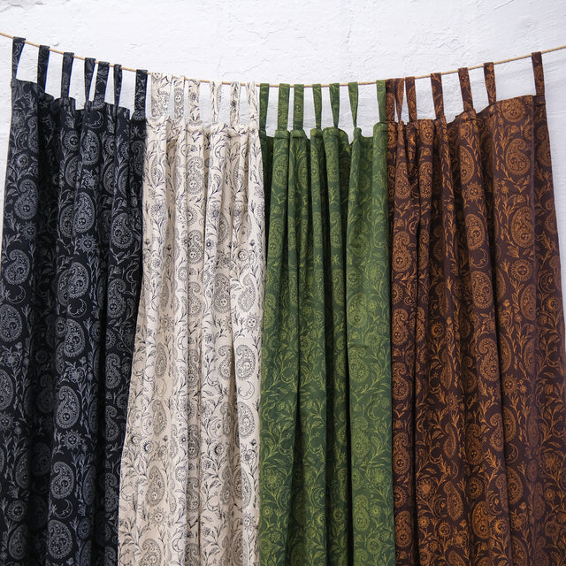Boho Paisley Cotton Curtains