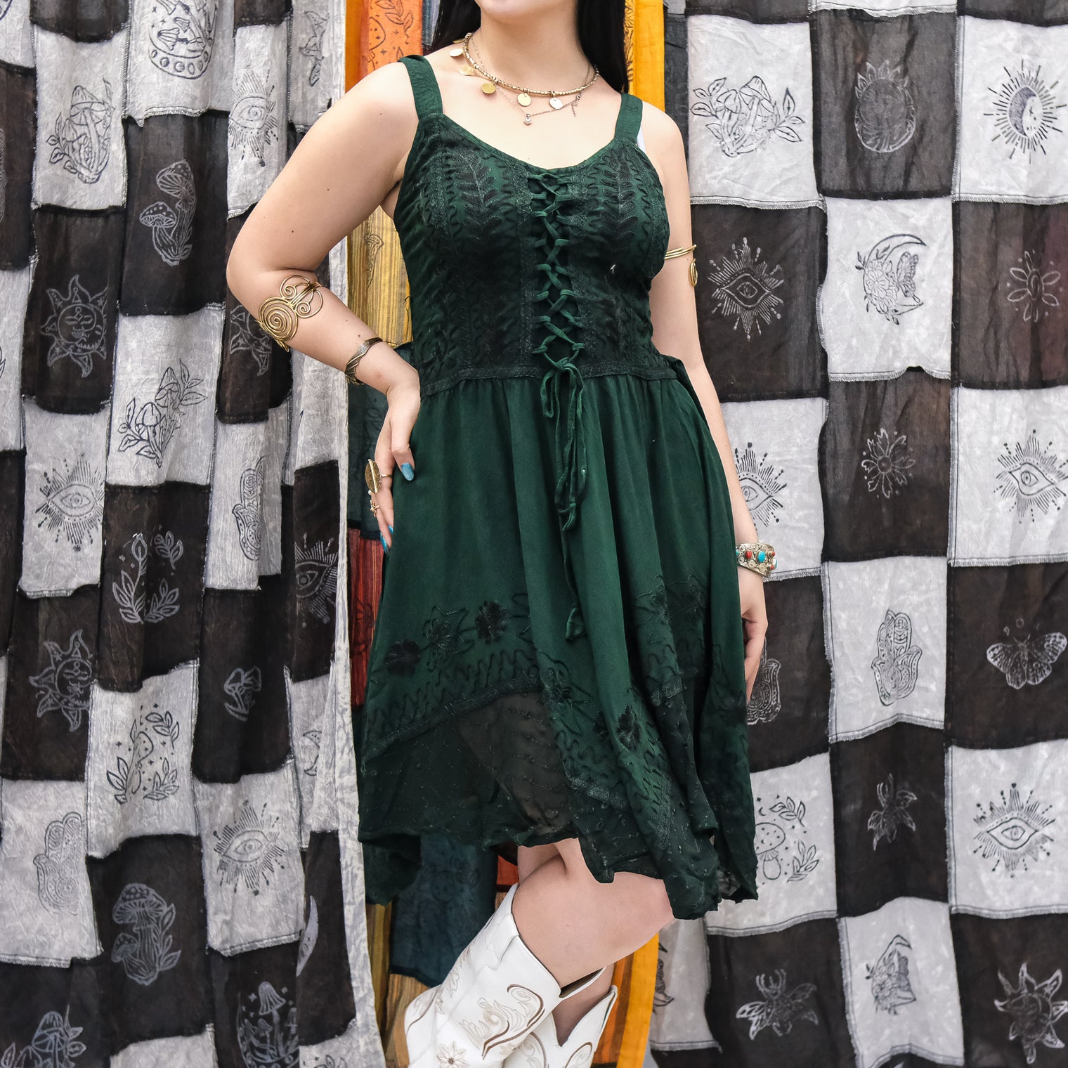 Ever Bloom Flowy Embroidery Dress