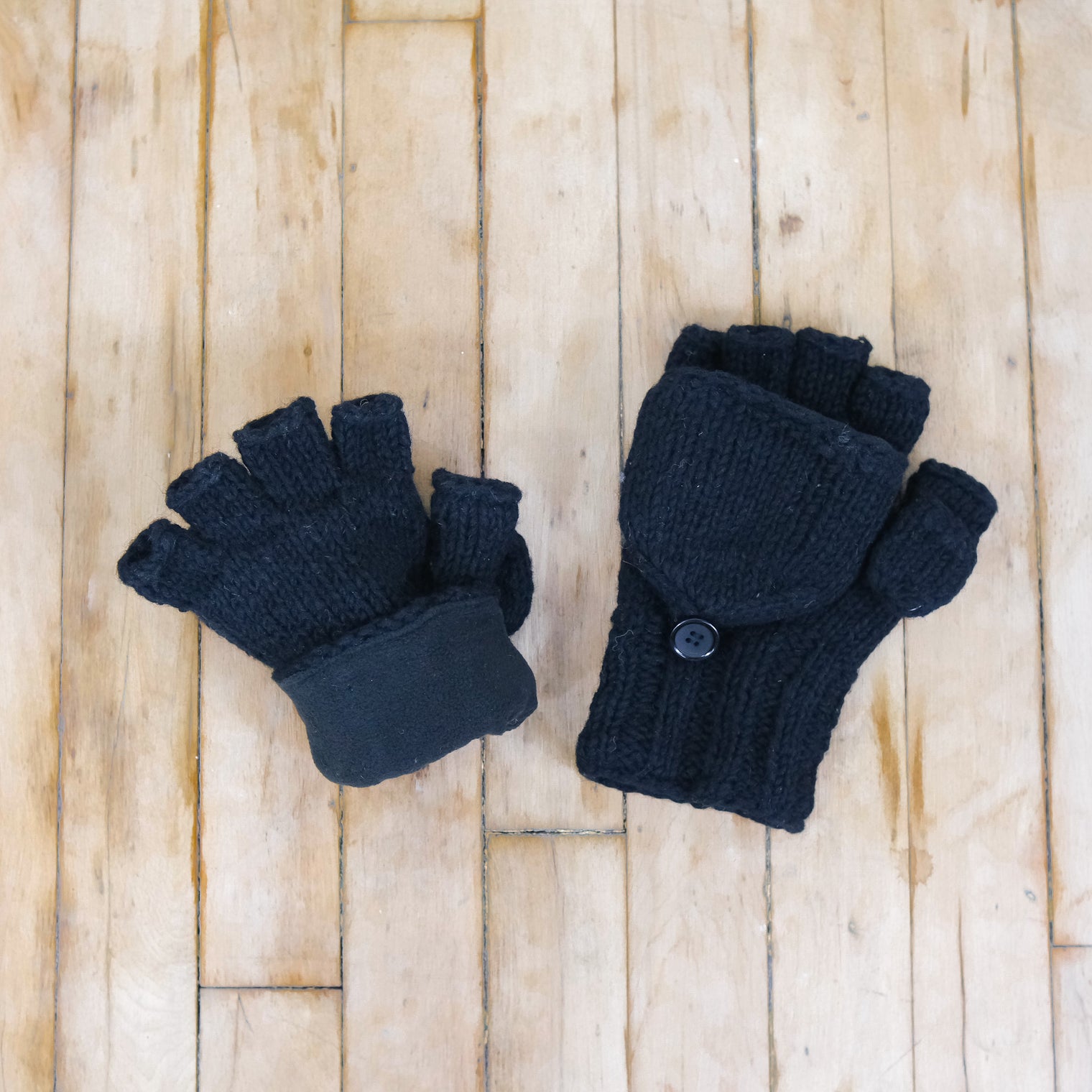 Crocheted Unisex Merino Wool Convertible Gloves/Mittens