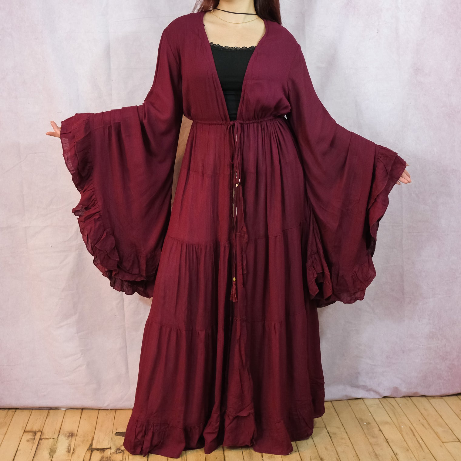 Moonlit Boho Duster with Ruffle Sleeve