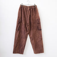 Stonewashed Cotton Cargo Utility Pants with Pockets