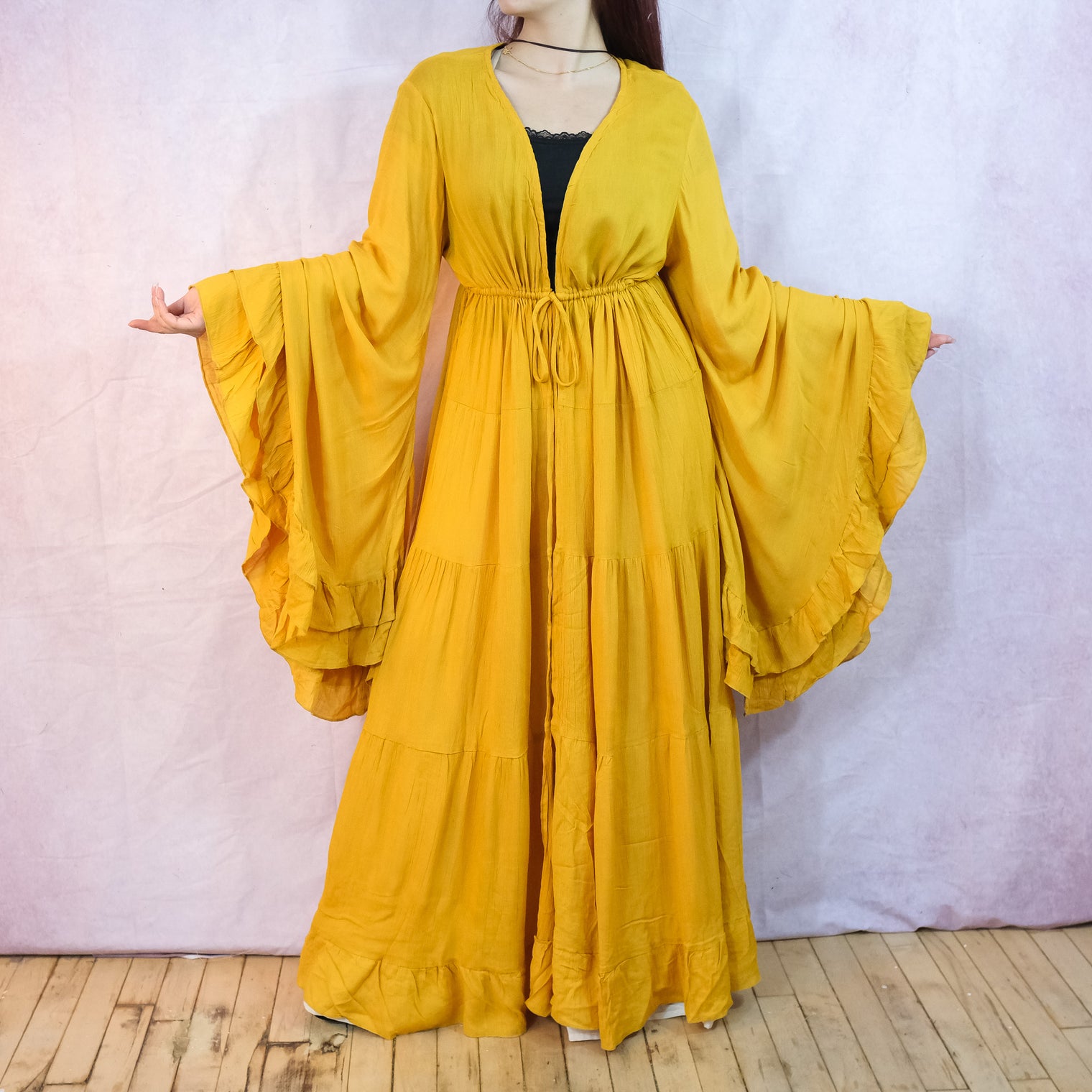 Moonlit Boho Duster with Ruffle Sleeve