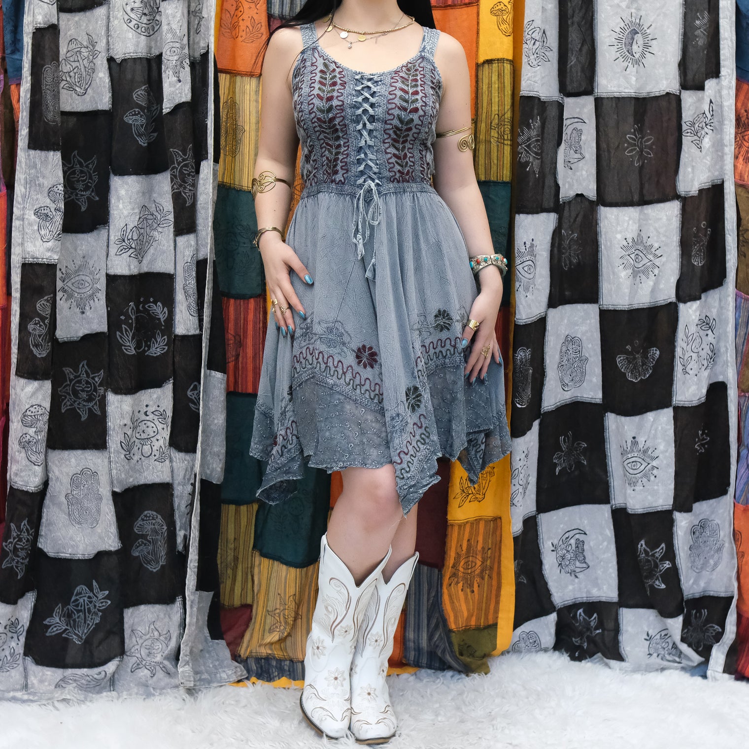 Ever Bloom Flowy Embroidery Dress