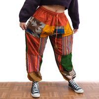 Patch Winter Joggers with Block Print