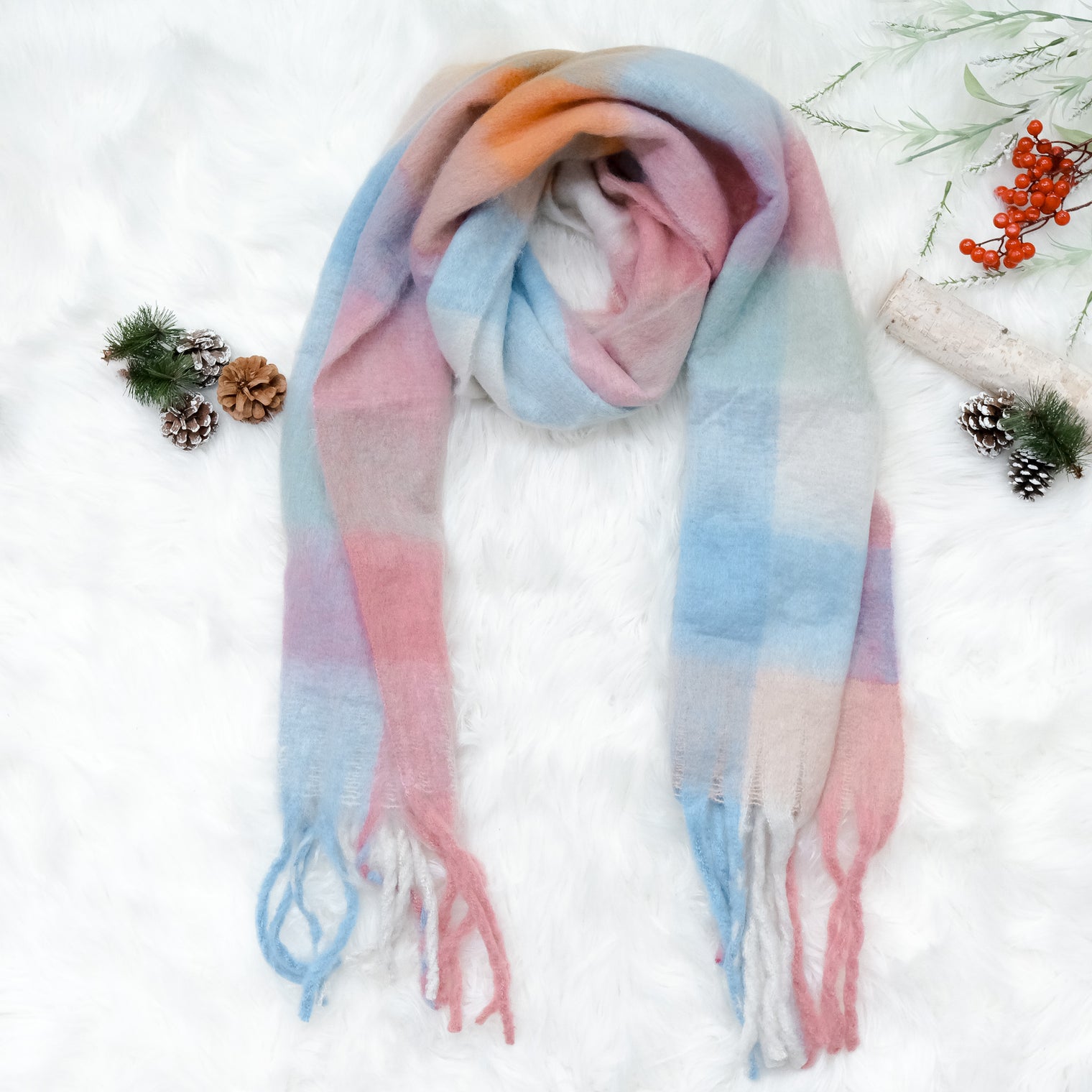 Oversized Plaid Winter Scarfs