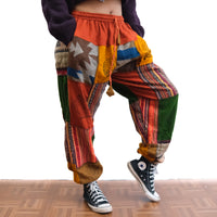 Patch Winter Joggers with Block Print