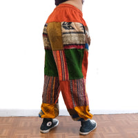 Patch Winter Joggers with Block Print