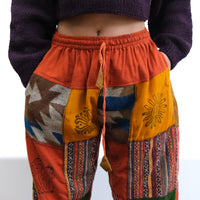 Patch Winter Joggers with Block Print