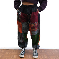 Patch Winter Joggers with Block Print