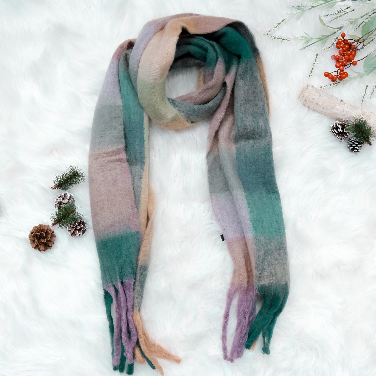 Oversized Plaid Winter Scarfs