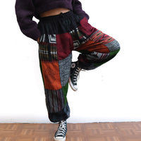 Patch Winter Joggers with Block Print