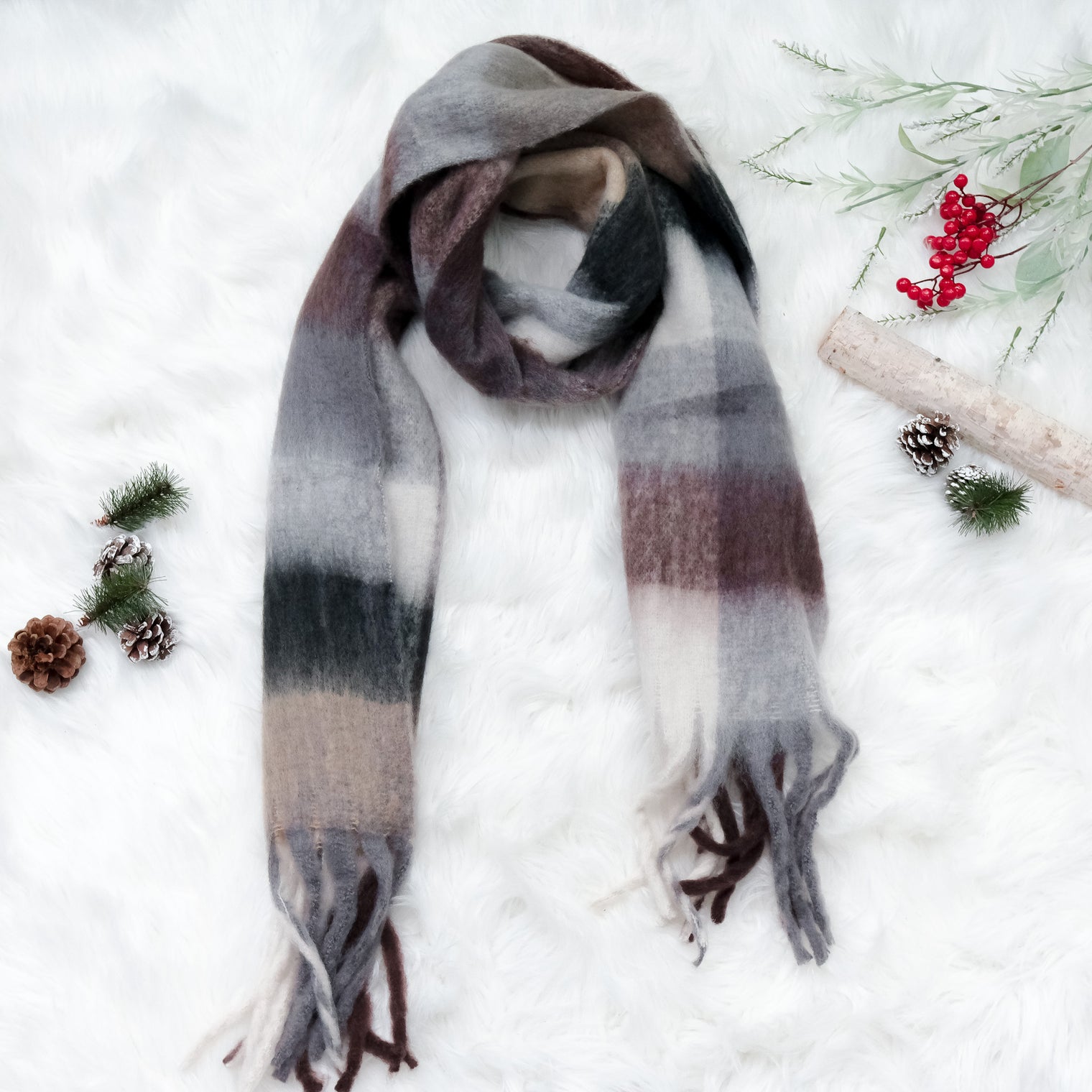 Oversized Plaid Winter Scarfs