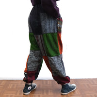 Patch Winter Joggers with Block Print