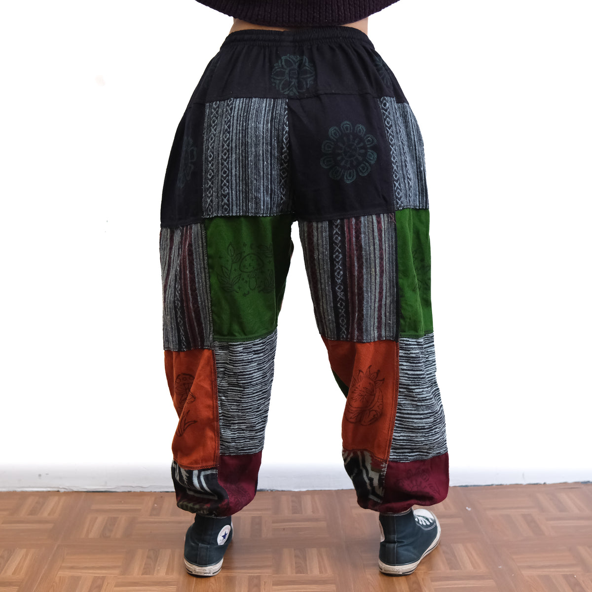 Patch Winter Joggers with Block Print