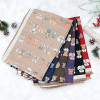 Dog Print Boho Fall Winter Scarfs