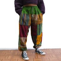 Patch Winter Joggers with Block Print