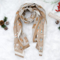 Dog Print Boho Fall Winter Scarfs