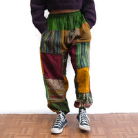 Patch Winter Joggers with Block Print