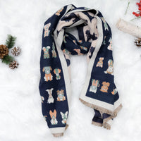 Dog Print Boho Fall Winter Scarfs