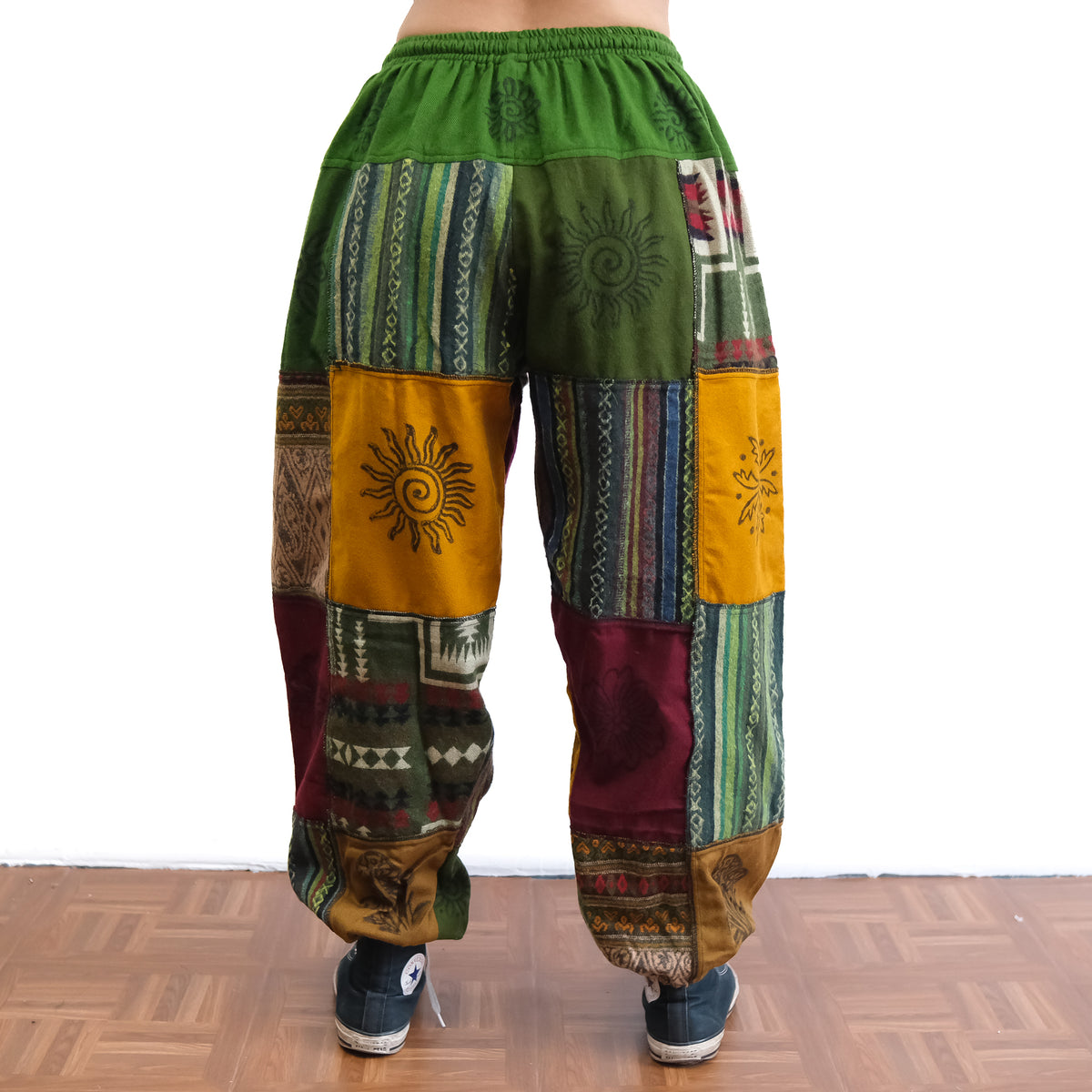 Patch Winter Joggers with Block Print