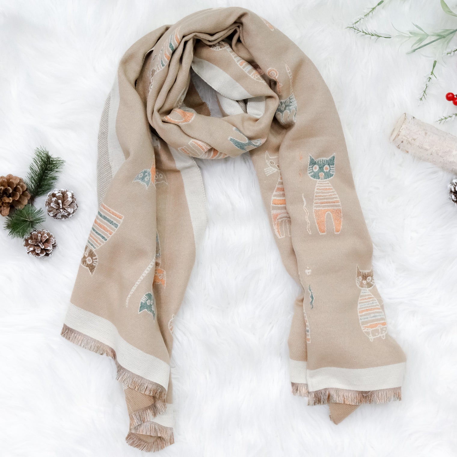 Boho Cat Print Scarfs