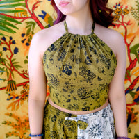 Mushroom/Celestial Halter Top