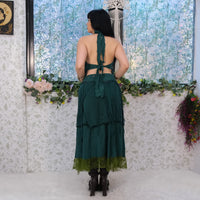 Boho Fairy Layered Festival Wrap Skirt Set with Halter Top