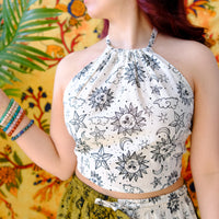 Celestial Cotton Halter Top