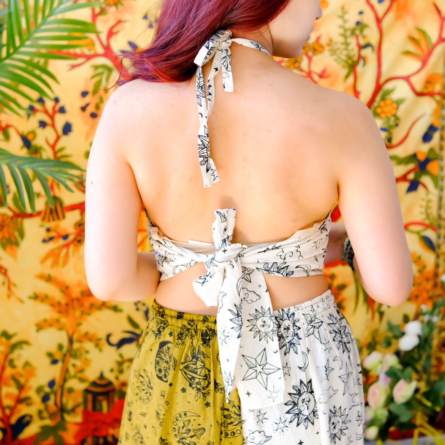 Celestial Cotton Halter Top