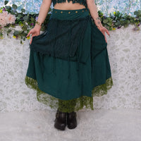 Boho Fairy Layered Festival Wrap Skirt Set with Halter Top
