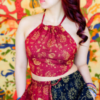 Mushroom/Celestial Halter Top