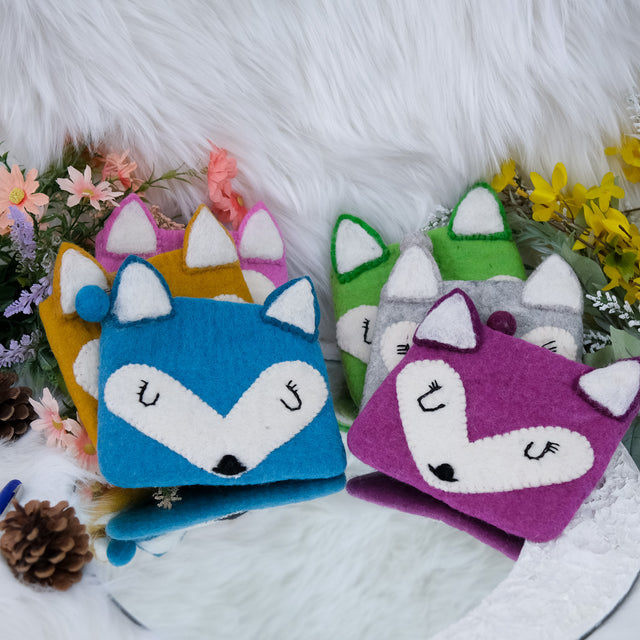 Handmade Felted  Fox Purse