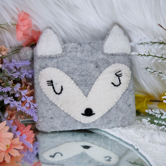Handmade Felted  Fox Purse