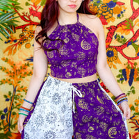 Mushroom/Celestial Halter Top