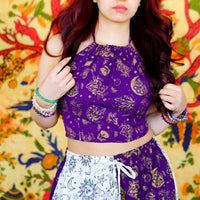 Mushroom/Celestial Halter Top