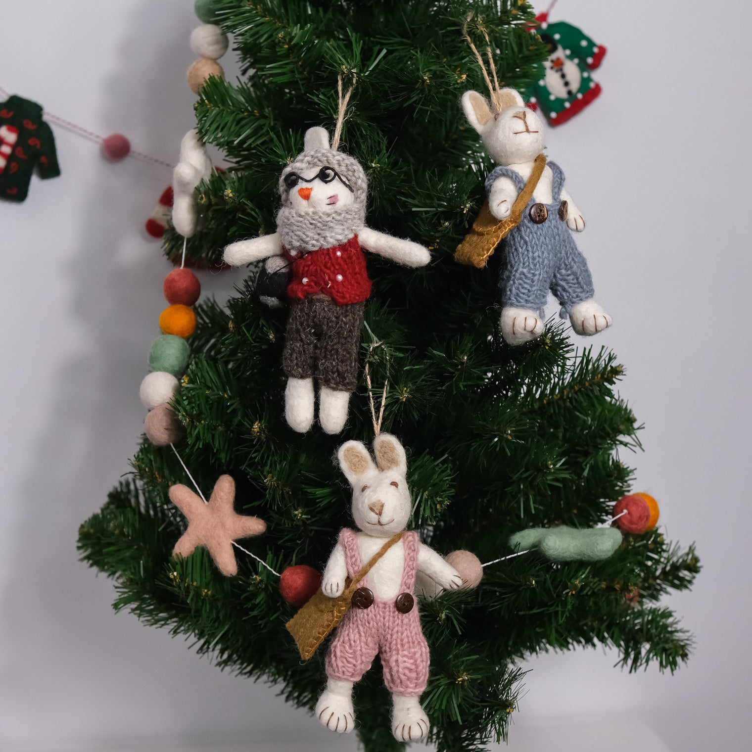 Needle Felted Bunny Ornaments