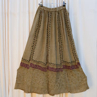 Hand Embroidered Flowy Batik Skirts