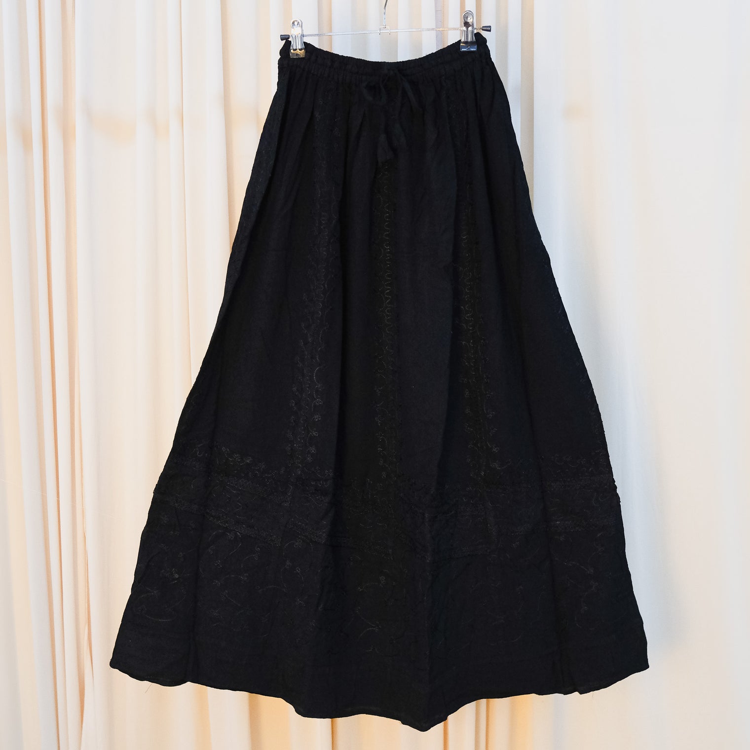 Hand Embroidered Flowy Batik Skirts