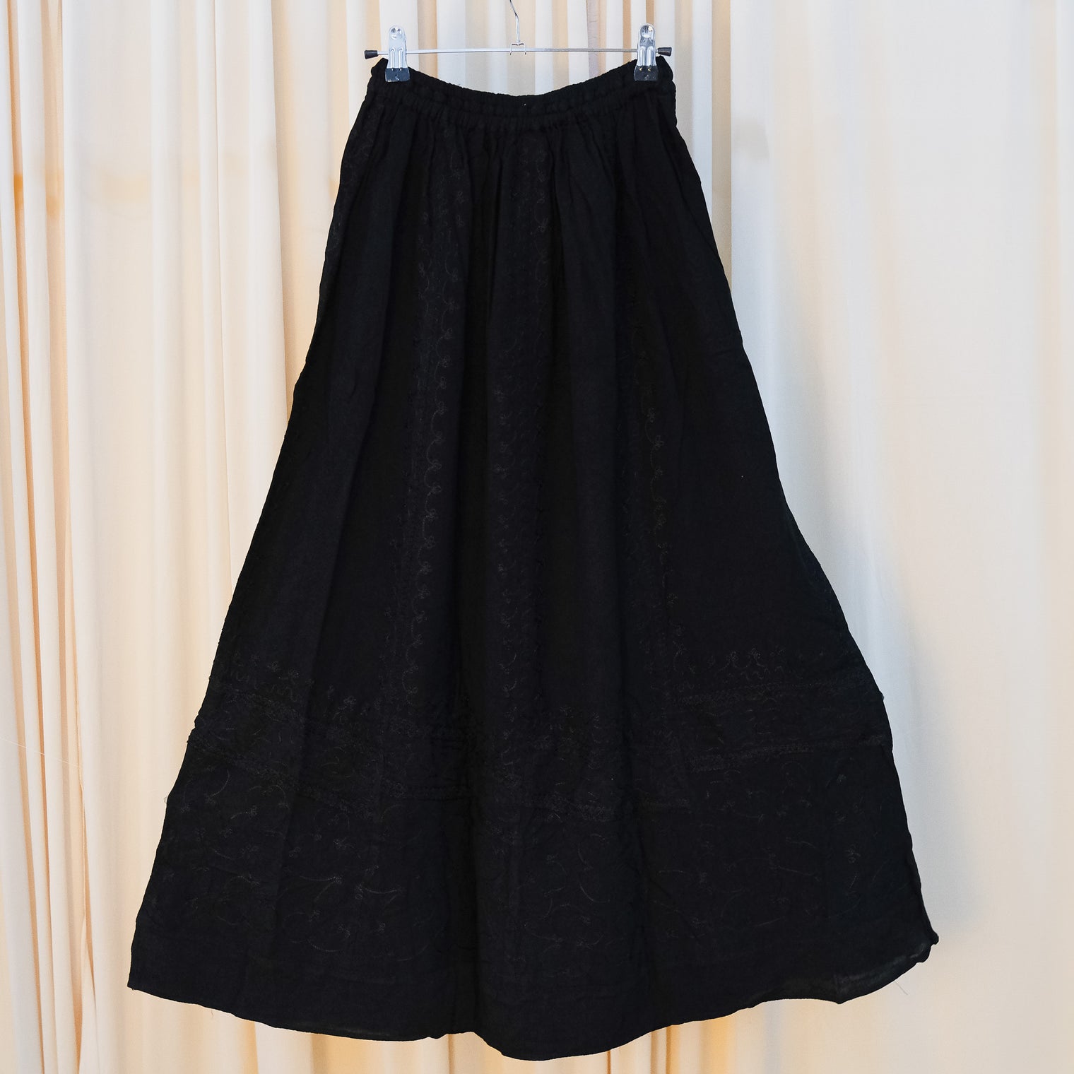 Hand Embroidered Flowy Batik Skirts