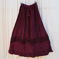 Hand Embroidered Flowy Batik Skirts