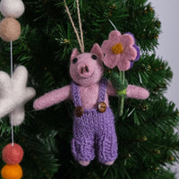 Needle Felted Pig Ornaments