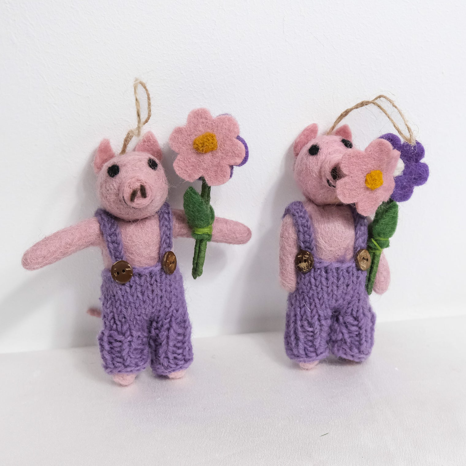 Needle Felted Pig Ornaments