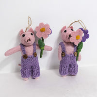 Needle Felted Pig Ornaments