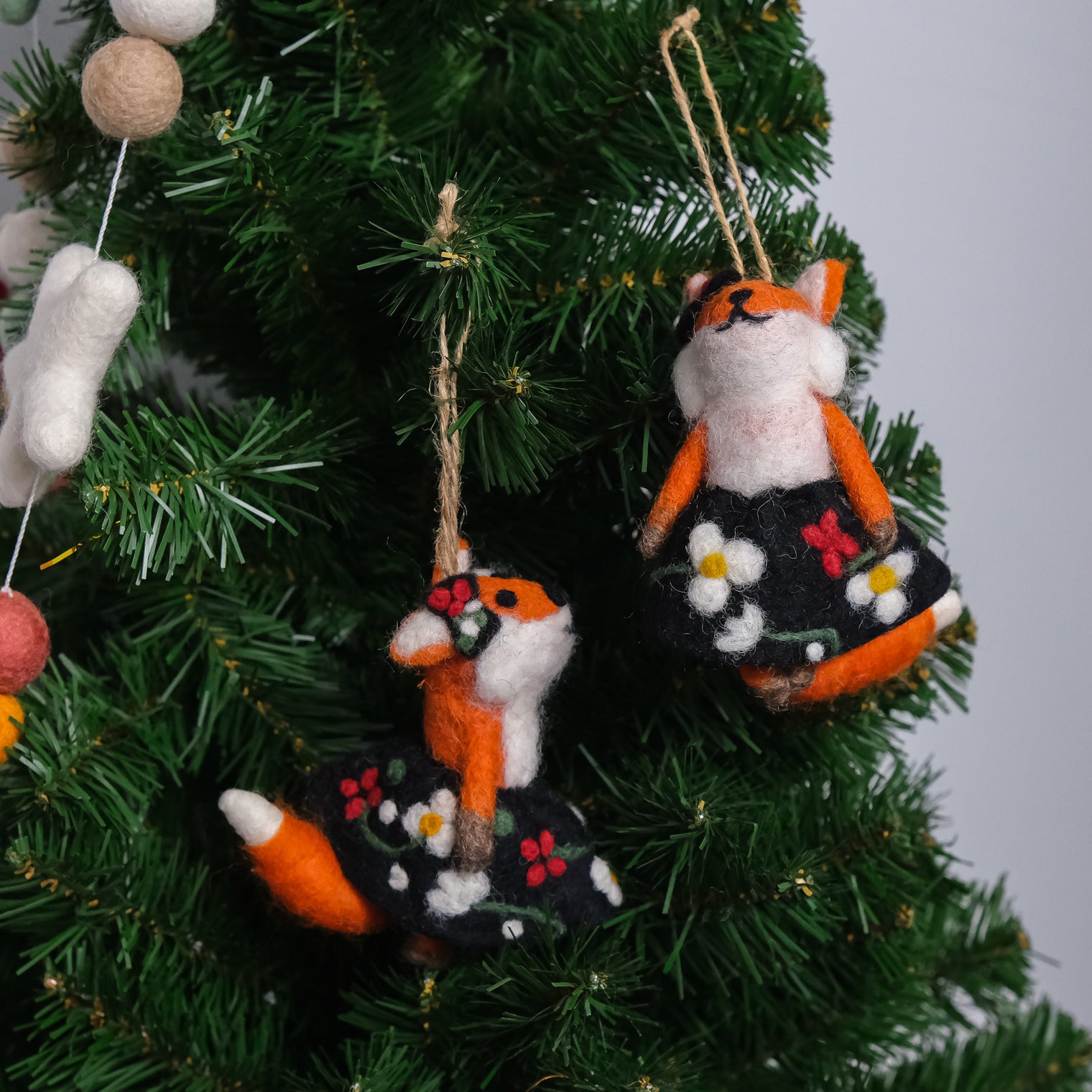 Needle Felted Fox Ornaments