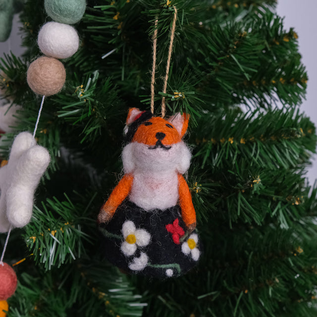 Needle Felted Fox Ornaments