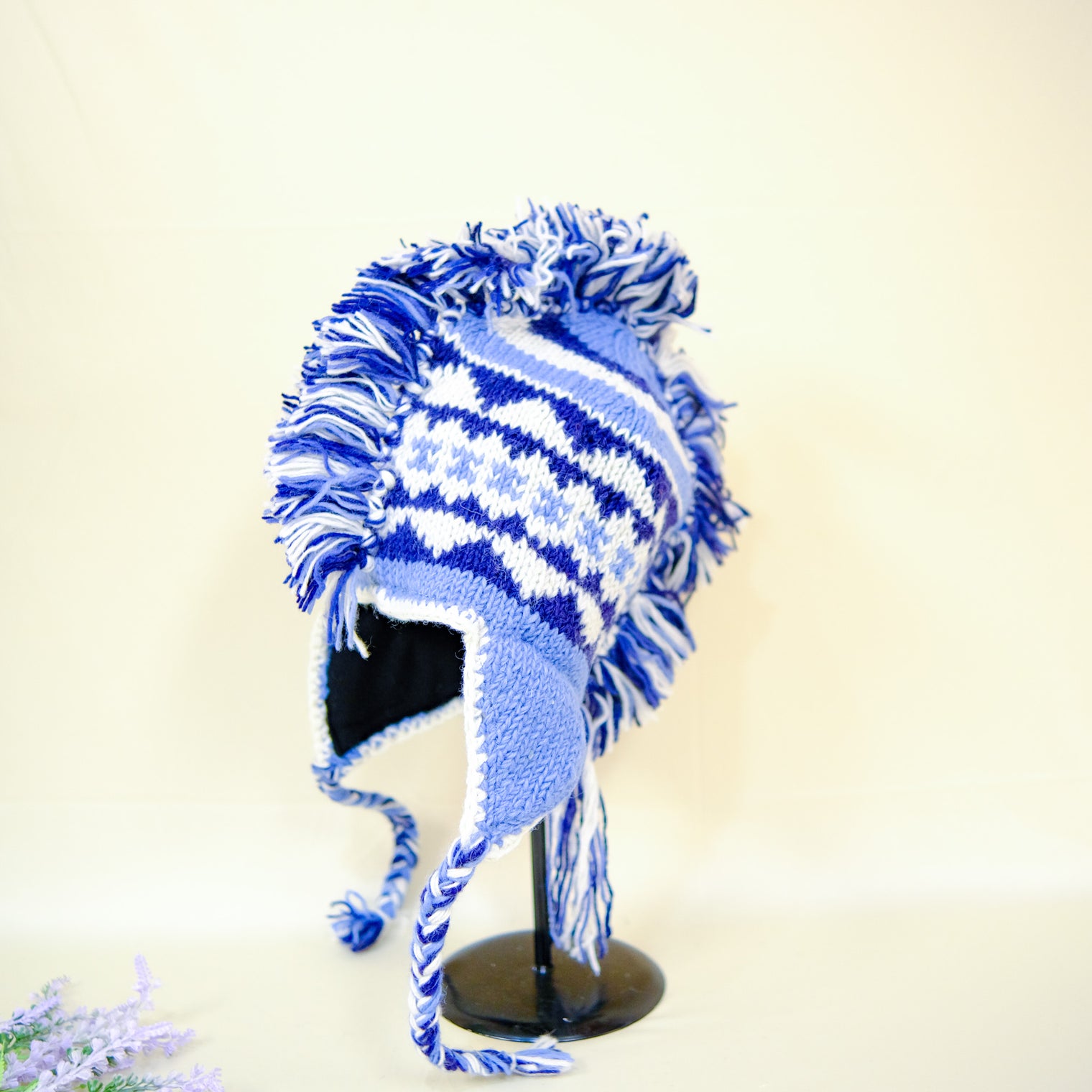 Handmade Mohawk Earflap Unisex  Merino Wool Hat