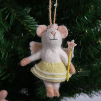 Handmade Felted Mouse Ornaments