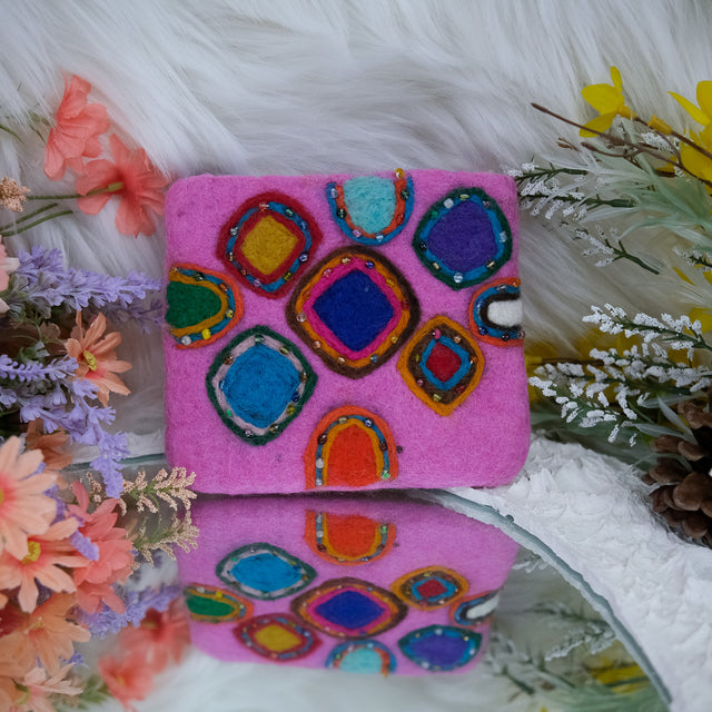 Handmade Felted Beaded Purse