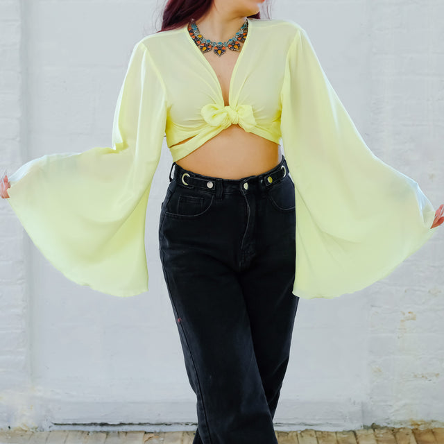 Boho Bliss Flare Sleeve Wrap Top